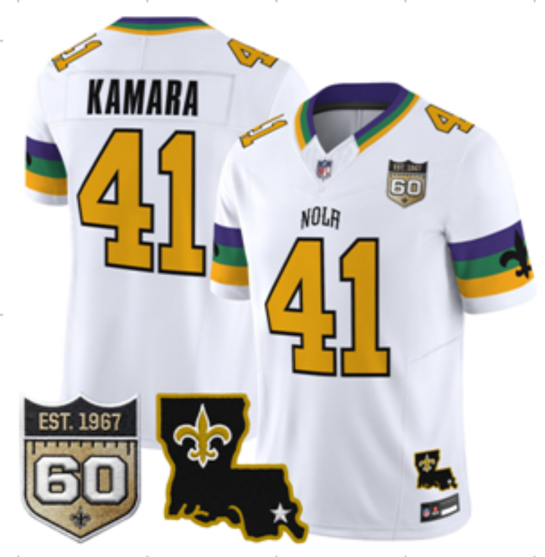Men 2026 New Orleans Saints #41 Kamara white Limited NFL Jersey 082800421->new orleans saints->NFL Jersey
